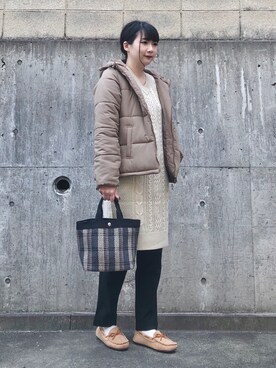 「セットアイテム」｜「アイテム（その他アウター）」を使った、ネリさん（レディース・162cm）の冬コーディネート