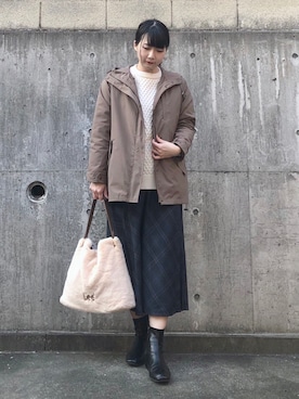 「DRESKIP（ドレスキップ）のアイテム（ブーツ）」を使った、ネリさん（レディース・162cm）の冬コーディネート