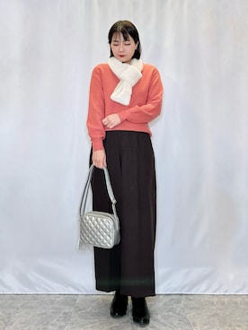 「DRESKIP（ドレスキップ）のアイテム（パンツ）」を使った、ネリさん（骨格ナチュラル・レディース・162cm）の冬コーディネート