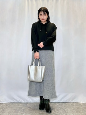 「DRESKIP（ドレスキップ）のアイテム（スウェット）」を使った、ネリさん（レディース・162cm）の冬コーディネート