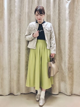 「DRESKIP（ドレスキップ）のアイテム（デニムジャケット）」を使った、ネリさん（レディース・162cm）の冬コーディネート
