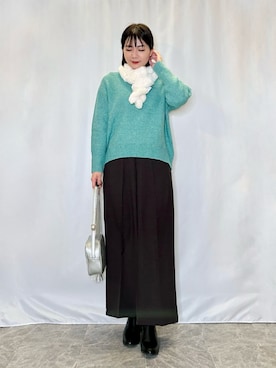「DRESKIP（ドレスキップ）のアイテム（パンツ）」を使った、ネリさん（骨格ナチュラル・レディース・162cm）の冬コーディネート