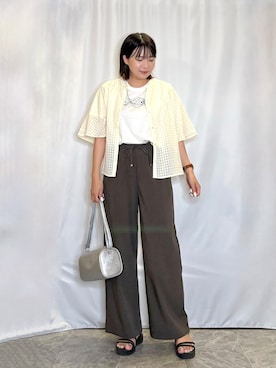 「PEANUTS（ピーナッツ）のアイテム（トップス）」を使った、ネリさん（レディース・162cm）の夏コーディネート