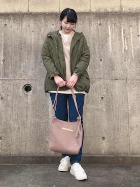 「SHOO・LA・RUE（シューラルー）のアイテム（ブルゾン）」を使った、ネリさん（レディース・162cm）の冬コーディネート
