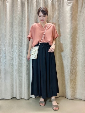 「ロンクスカート」｜「アイテム（サンダル）」を使った、ネリさん（レディース・162cm）の夏コーディネート