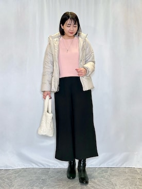 「DRESKIP（ドレスキップ）のアイテム（パンツ）」を使った、ネリさん（骨格ナチュラル・レディース・162cm）の冬コーディネート