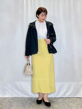 「DRESKIP（ドレスキップ）のアイテム（ブルゾン）」を使った、ネリさん（レディース・162cm）の春コーディネート