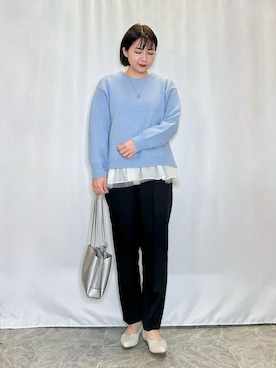 「DRESKIP（ドレスキップ）のアイテム（パンツ）」を使った、ネリさん（骨格ナチュラル・レディース・162cm）の冬コーディネート