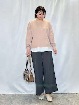 「DRESKIP（ドレスキップ）のアイテム（パンツ）」を使った、ネリさん（骨格ナチュラル・レディース・162cm）の冬コーディネート