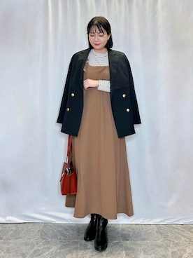 「DRESKIP（ドレスキップ）のアイテム（テーラードジャケット）」を使った、ネリさん（レディース・162cm）の秋コーディネート