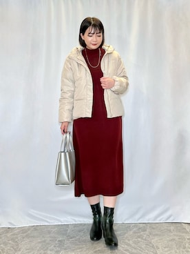 「マイベストコーデ2024」｜「アイテム（ダウンジャケット/コート）」を使った、ネリさん（レディース・162cm）の冬コーディネート