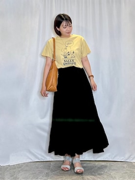 「PEANUTS（ピーナッツ）のアイテム」を使った、ネリさん（レディース・162cm）の夏コーディネート
