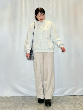 「DRESKIP（ドレスキップ）のアイテム（パンツ）」を使った、ネリさん（骨格ナチュラル・レディース・162cm）の冬コーディネート