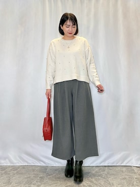 「DRESKIP（ドレスキップ）のアイテム（パンツ）」を使った、ネリさん（骨格ナチュラル・レディース・162cm）の冬コーディネート
