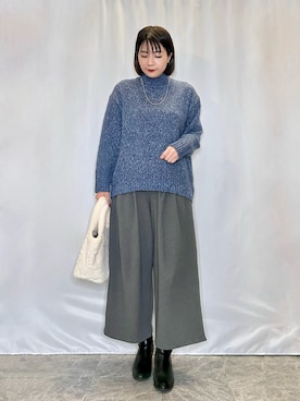 「DRESKIP（ドレスキップ）のアイテム（パンツ）」を使った、ネリさん（骨格ナチュラル・レディース・162cm）の冬コーディネート