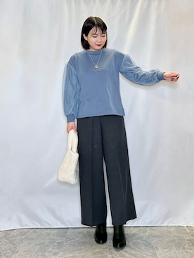 「DRESKIP（ドレスキップ）のアイテム（パンツ）」を使った、ネリさん（骨格ナチュラル・レディース・162cm）の冬コーディネート