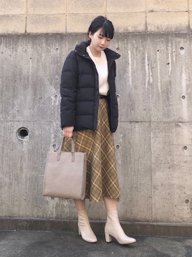 「DRESKIP（ドレスキップ）のアイテム（スウェット）」を使った、ネリさん（レディース・162cm）の冬コーディネート