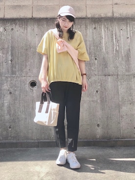 「DRESKIP（ドレスキップ）のアイテム（キャップ）」を使った、ネリさん（レディース・162cm）の春コーディネート