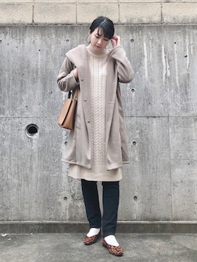 「セットアイテム」｜「アイテム（その他アウター）」を使った、ネリさん（レディース・162cm）の冬コーディネート