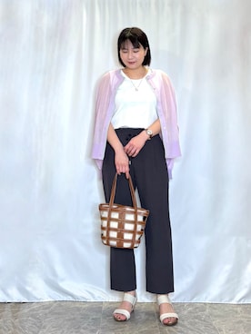 「Sunauna（スーナウーナ）のアイテム」を使った、ネリさん（レディース・162cm）の春コーディネート