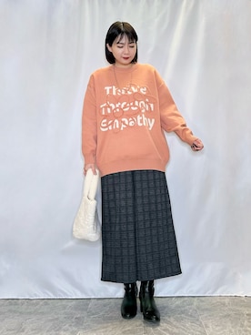 「DRESKIP（ドレスキップ）のアイテム（パンツ）」を使った、ネリさん（骨格ナチュラル・レディース・162cm）の冬コーディネート