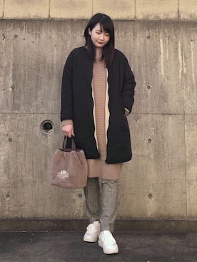 「セットアイテム」｜「アイテム（その他アウター）」を使った、ネリさん（レディース・162cm）の冬コーディネート