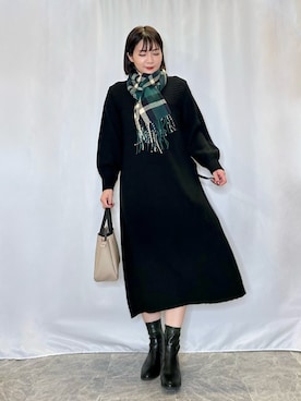 「DRESKIP（ドレスキップ）のアイテム（ワンピース/ドレス）」を使った、ネリさん（骨格ナチュラル・レディース・162cm）の冬コーディネート