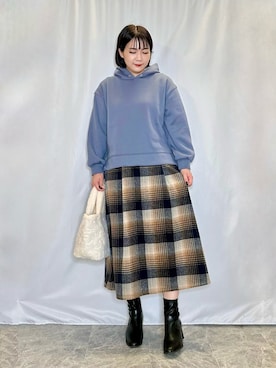 「DRESKIP（ドレスキップ）のアイテム（スウェット）」を使った、ネリさん（レディース・162cm）の秋コーディネート
