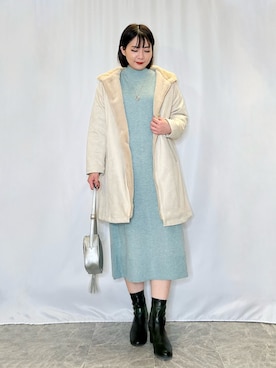 「DRESKIP（ドレスキップ）のアイテム（その他アウター）」を使った、ネリさん（レディース・162cm）の冬コーディネート