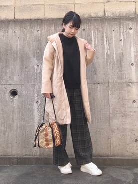 「DRESKIP（ドレスキップ）のアイテム（スウェット）」を使った、ネリさん（レディース・162cm）の冬コーディネート