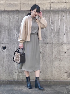「DRESKIP（ドレスキップ）のアイテム（ブーツ）」を使った、ネリさん（レディース・162cm）の冬コーディネート