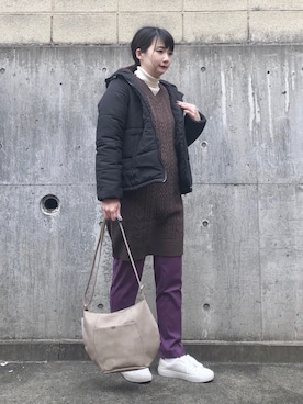 「セットアイテム」｜「アイテム（その他アウター）」を使った、ネリさん（レディース・162cm）の冬コーディネート