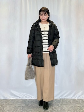 「DRESKIP（ドレスキップ）のアイテム（パンツ）」を使った、ネリさん（骨格ナチュラル・レディース・162cm）の冬コーディネート