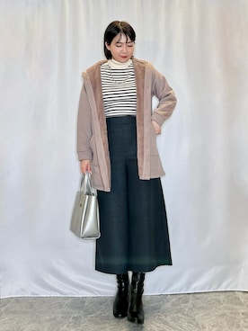 「DRESKIP（ドレスキップ）のアイテム（パンツ）」を使った、ネリさん（骨格ナチュラル・レディース・162cm）の冬コーディネート