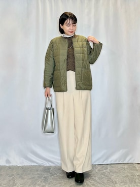 「DRESKIP（ドレスキップ）のアイテム（パンツ）」を使った、ネリさん（骨格ナチュラル・レディース・162cm）の冬コーディネート