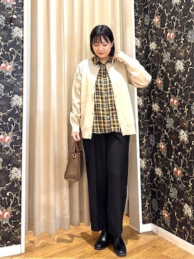 「SHOO・LA・RUE（シューラルー）の【セットアップ可/洗濯機可】軽やかに羽織れる スポンディッシュ ニットカーディガン（カーディガン/ボレロ、ベージュ系）」を使った、ネリさん（レディース・163cm）の秋コーディネート
