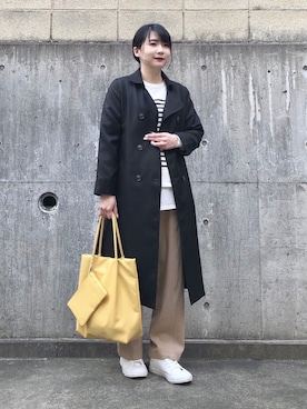 「DRESKIP（ドレスキップ）のアイテム（トレンチコート）」を使った、ネリさん（レディース・162cm）の春コーディネート