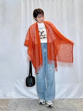 「Cutie Blonde（キューティーブロンド）のアイテム（デニムパンツ）」を使った、ネリさん（レディース・162cm）の春コーディネート