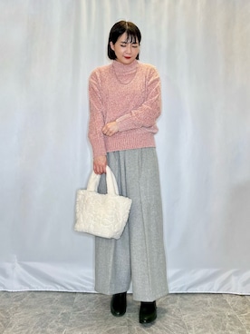 「DRESKIP（ドレスキップ）のアイテム（パンツ）」を使った、ネリさん（骨格ナチュラル・レディース・162cm）の冬コーディネート