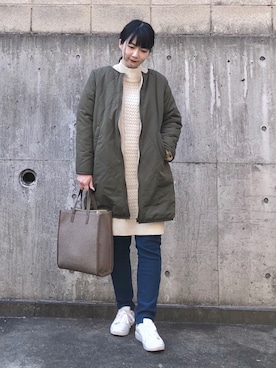 「セットアイテム」｜「アイテム（その他アウター）」を使った、ネリさん（レディース・162cm）の冬コーディネート