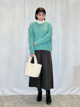 「DRESKIP（ドレスキップ）のアイテム（パンツ）」を使った、ネリさん（骨格ナチュラル・レディース・162cm）の冬コーディネート