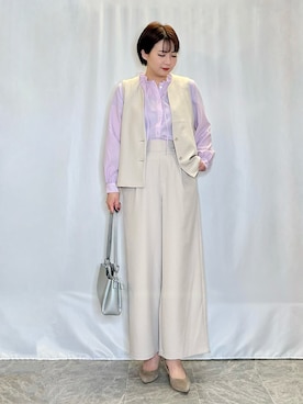 「DRESKIP（ドレスキップ）のアイテム（パンツ）」を使った、ネリさん（骨格ナチュラル・レディース・162cm）の春コーディネート