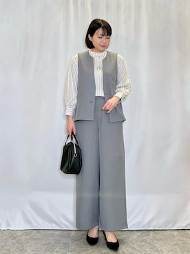 「DRESKIP（ドレスキップ）のアイテム（パンツ）」を使った、ネリさん（骨格ナチュラル・レディース・162cm）の春コーディネート
