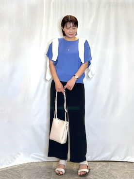 「SHOO・LA・RUE（シューラルー）のアイテム（サンダル）」を使った、ネリさん（レディース・162cm）の夏コーディネート
