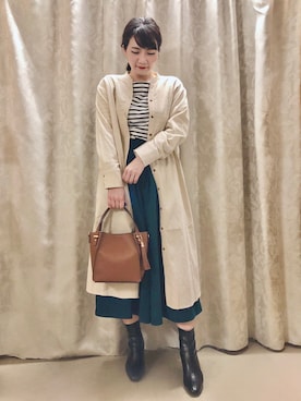 「スカーチョ」｜「アイテム（ワンピース/ドレス）」を使った、ネリさん（レディース・162cm）の秋コーディネート