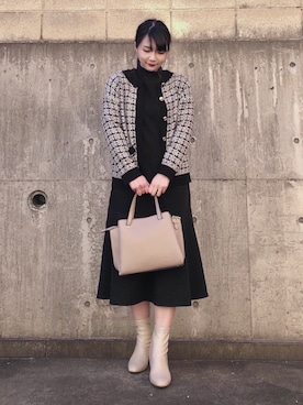 「DRESKIP（ドレスキップ）のアイテム（ブーツ）」を使った、ネリさん（レディース・162cm）の冬コーディネート