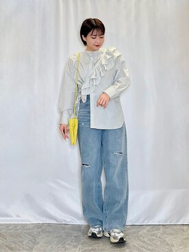 「Cutie Blonde（キューティーブロンド）のアイテム（デニムパンツ）」を使った、ネリさん（レディース・162cm）の春コーディネート