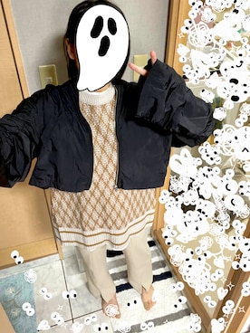 「JEANASIS（ジーナシス）のアイテム（MA-1）」を使った、こうめさん（レディース・160cm）の秋コーディネート