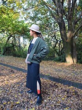 「URBAN RESEARCH Sonny Label（アーバンリサーチサニーレーベル）のアイテム（MA-1）」を使った、non0910さん（レディース・158cm）の秋コーディネート
