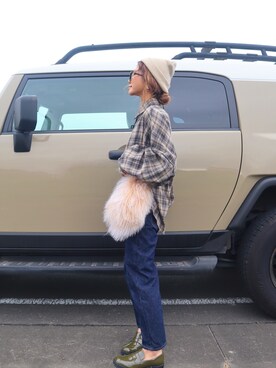 「アイテム（ローファー、グリーン系）」を使った、non0910さん（レディース・158cm）の秋コーディネート